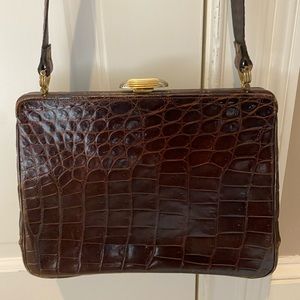 AUTHENTIC 1960 BROWN ALLIGATOR SAKS FIFTH PURSE